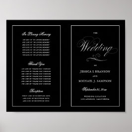 Elegant Script-Bröllopsprogram utanför hämtning Poster