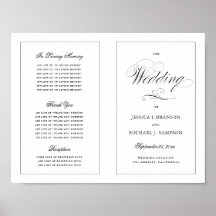 Elegant Script-Bröllopsprogram utanför hämtning