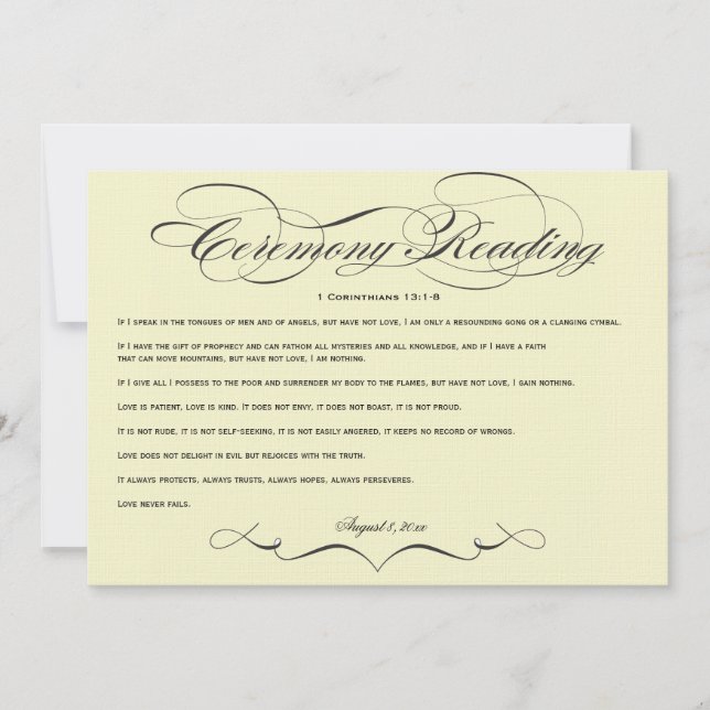Elegant Script  Brölloscermoni Läsning (Framsida)