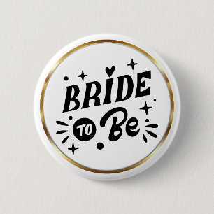 Elegant Script Brud att Bli Guld Ram Knapp