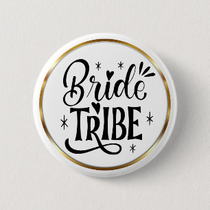Elegant Script Brud Tribe Guld Ram Knapp