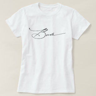 Elegant Script Brud Vit Henparty T-Shirt