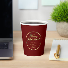 Elegant Script Burgundy Red och Guld jul