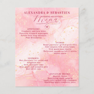 Elegant Script Burgundy Ro Guld Bröllop-meny