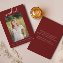 Elegant Script Burgundy Studenten-meddelande Inbjudningar