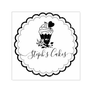 Elegant script Cakery logotyp business Självfärgande Stämpel