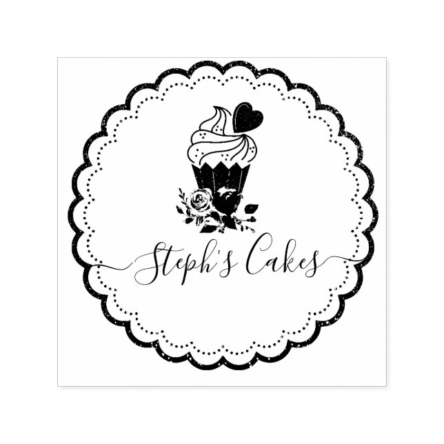 Elegant script Cakery logotyp business Självfärgande Stämpel (Design)