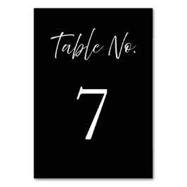 Elegant Script Calligraphy Black Bröllop Bordsnummer
