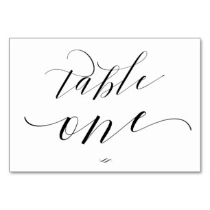 Elegant Script Calligraphy Bord One Reception Bordsnummer