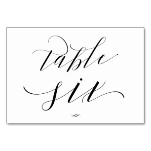 Elegant Script Calligraphy Bord Sex Reception Bordsnummer