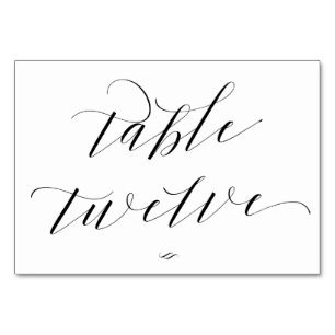 Elegant Script Calligraphy Bord tolv Reception Bordsnummer