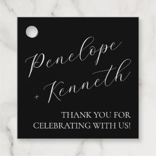 Elegant Script Calligraphy Bröllop Anpassningsbar Gåvor Etiketter