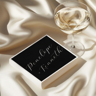 Elegant Script Calligraphy Bröllop Anpassningsbar Pappersservett