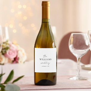 Elegant Script Calligraphy Bröllop Vinflaska Etikett