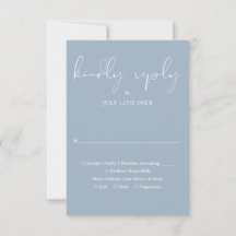 Elegant Script Calligraphy Dusty Blue Bröllop
