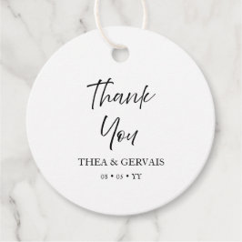 Elegant Script Calligraphy Minimal White Bröllop Gåvor Etiketter