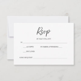 Elegant Script Calligraphy Minimal White Bröllop OSA Kort
