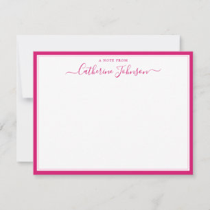 Elegant Script Calligraphy Note from Magenta Rosa Anteckningskort