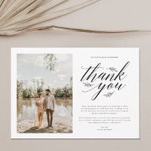 Elegant Script Calligraphy Photo Bröllop