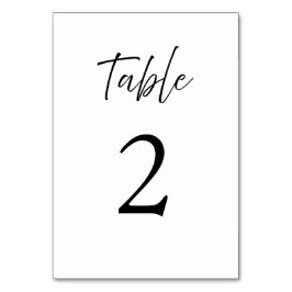 Elegant Script Calligraphy White Bröllop Bordsnummer