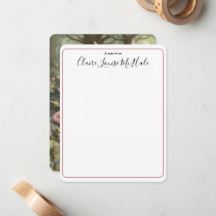 Elegant Script Calligraphy with Fairy A Note from Anteckningskort