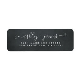 Elegant Script ChalkBoard Bröllop Returadress Etikett