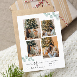 Elegant Script Chic Botanisk julklapp Vykort