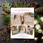 Elegant Script Chic jul 4 Photo Collage Helg Vykort<br><div class="desc">Vårt fantastiska fotokort för helgdag är perfektens val för alla som tittar ett helgdag för snyggt med personlig foton att önska god jul till sin kära. Chic och elegant har designen en kollage med 4 personligers foton inom ett tunt, elegant och ett minimalistiskt, vitt ram. Hälsning-texten ovanför bilderna är i...</div>