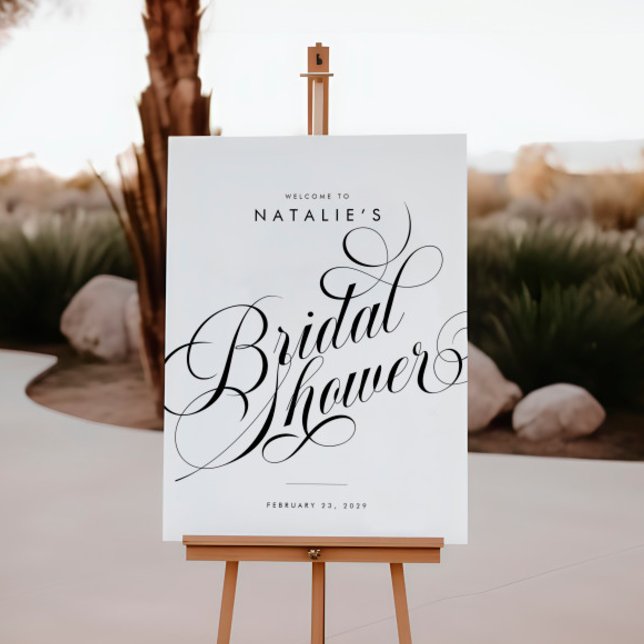 Elegant Script Chic Modern Möhippa Sign Poster (Skapare uppladdad)