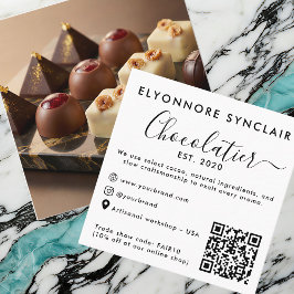 Elegant Script Chocolatier Brand Photo QR Code
