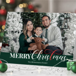 Elegant Script Christian Christmas Photo Folded Helgkort