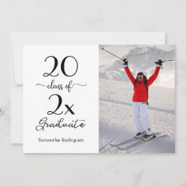 Elegant Script Class of Photo Studentfest Inbjudningar