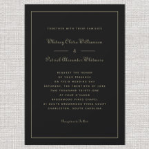 Elegant Script Classic Black Guld Formal Bröllop