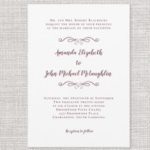 Elegant Script Classic Bröllop Burgundy White-Chic
