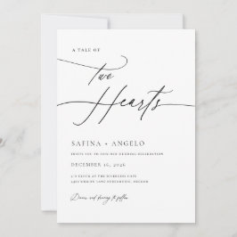 Elegant Script Classic QR-kod - allt i ett Bröllop Inbjudningar