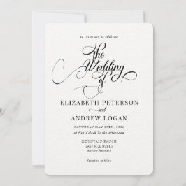 Elegant Script Classic Wedding-inbjudningar Inbjudningar