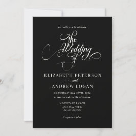 Elegant Script Classic Wedding-inbjudningar Inbjudningar