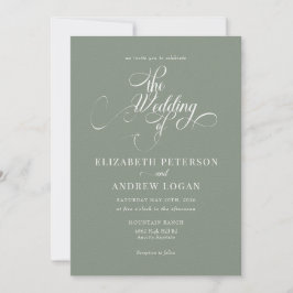 Elegant Script Classic Wedding-inbjudningar Inbjudningar