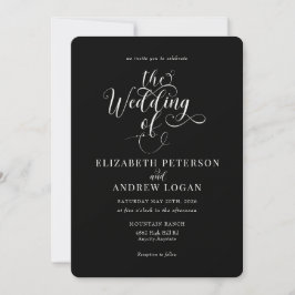 Elegant Script Classic Wedding-inbjudningar Inbjudningar