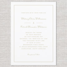 Elegant Script Classic White Guld Formal Bröllop