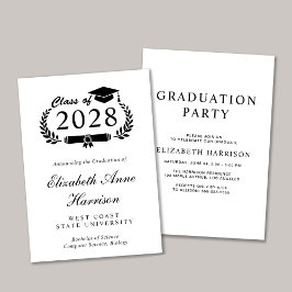 Elegant Script College Graduation Party Inbjudningar