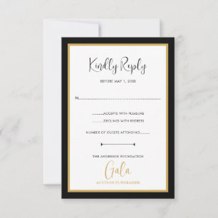 Elegant Script Corporate Gala Insamlingsfest OSA Kort