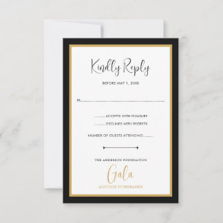 Elegant Script Corporate Gala Insamlingsfest OSA Kort