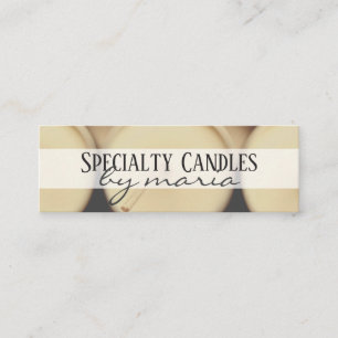 Elegant Script Cream Artisan Candle Maker Mini Visitkort