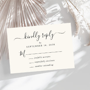 Elegant Script Cream Bröllop OSA Kort