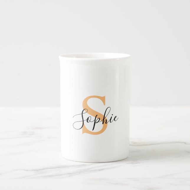 Elegant Script Custom Name Personalized Gift Benporslin Mugg (Framsidan)