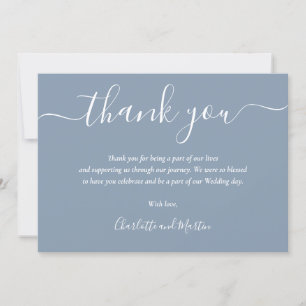 Elegant Script Dusty Blue Tack Kort