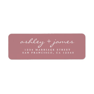 Elegant Script Dusty Ro Bröllop Returadress Etikett