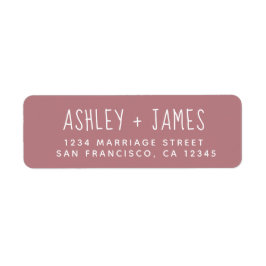 Elegant Script Dusty Ro Bröllop Returadress Etikett