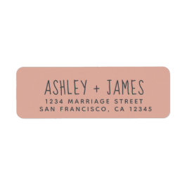 Elegant Script Dusty Rosa Bröllop Returadress Etikett